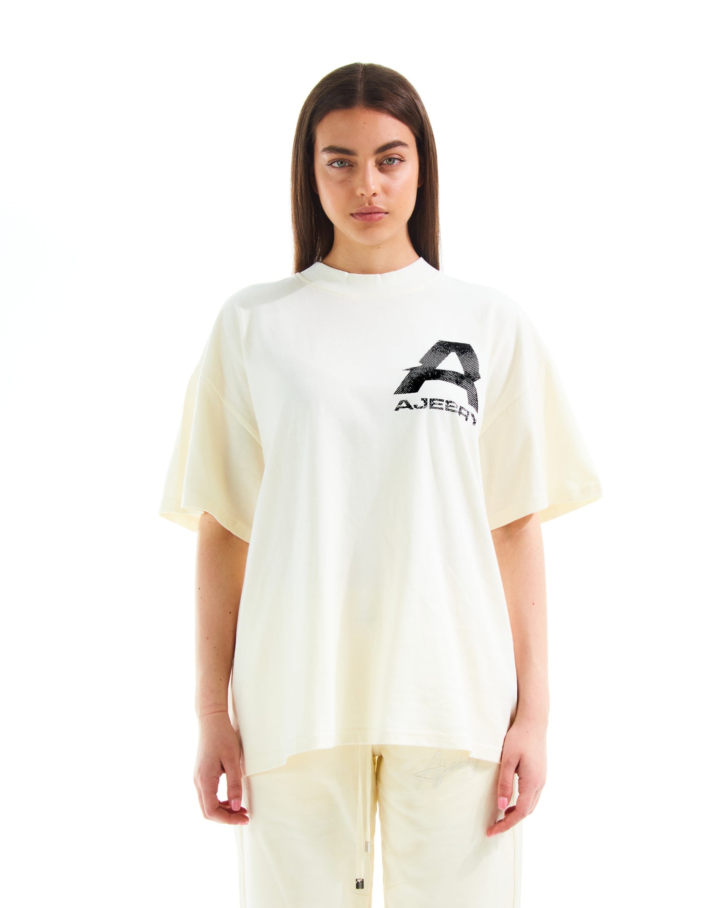 AJEBRY 'A' monogram tee - Off White